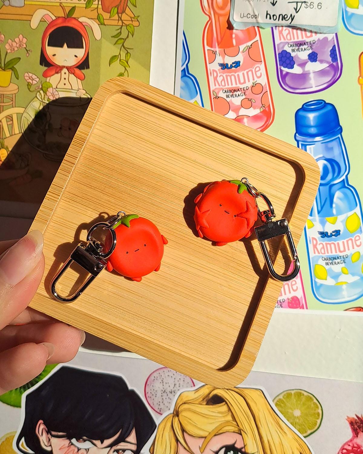 Squished Tomato Worry Stone - Keychain