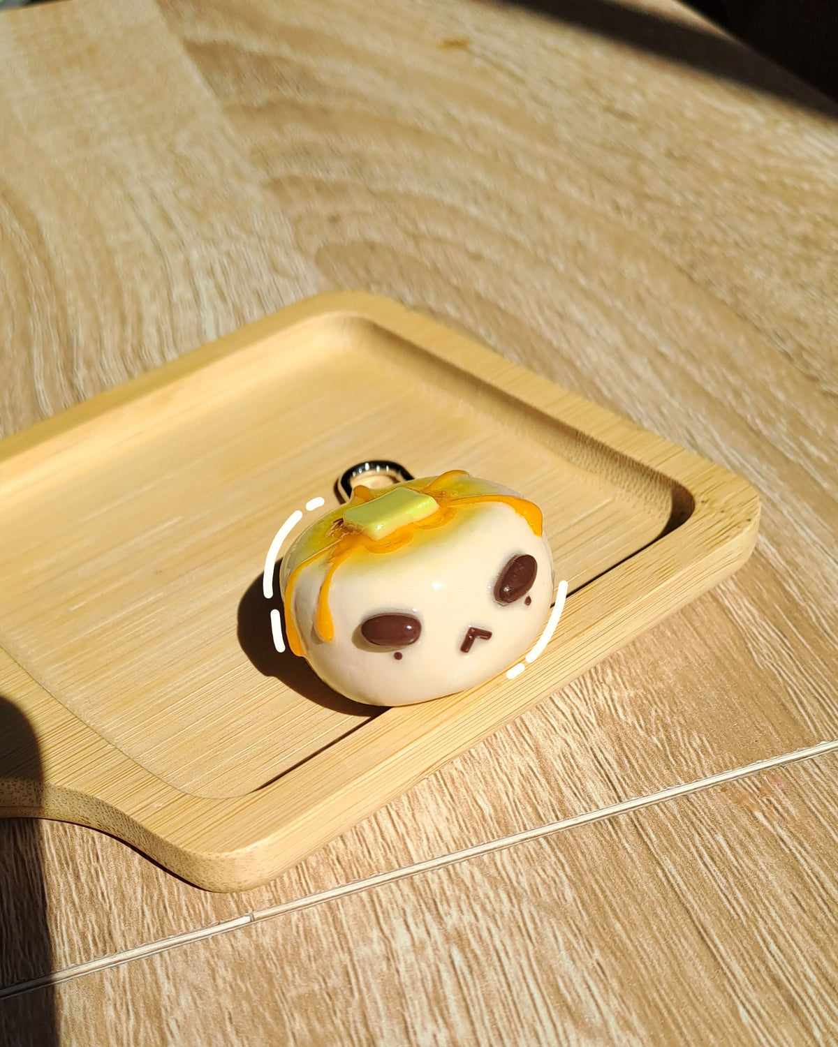 Souffle Pancake Keychain, Grumpy Kawaii Charm