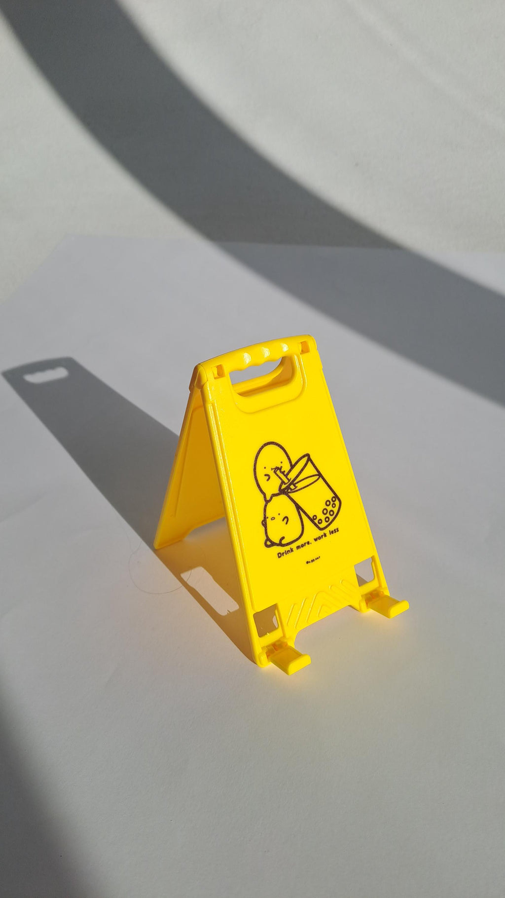 Phone Stand + Mirror, Bubble Tea Themed Motivator Wet Floor Stand