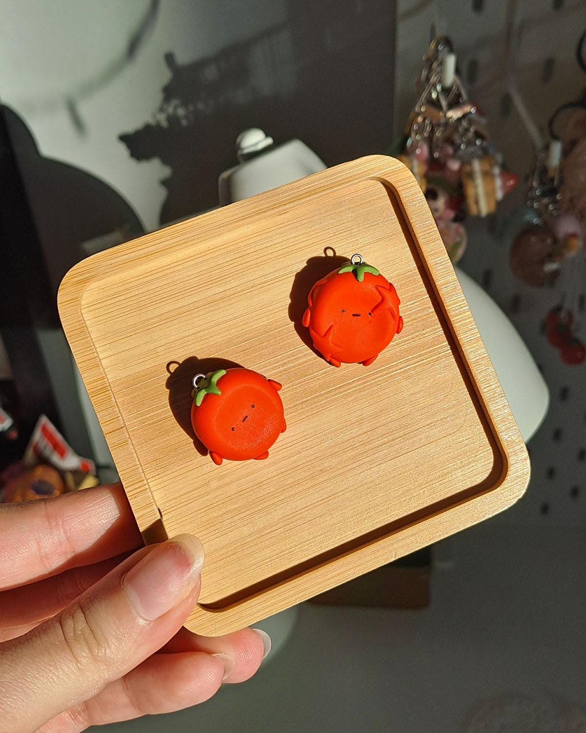 Squished Tomato Worry Stone - Keychain